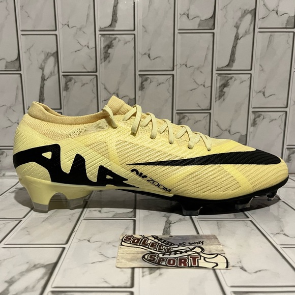 New Nike Zoom Vapor 15 Pro FG Soccer Cleats Black Lemonade Yellow Mens Sizes - Picture 7 of 13